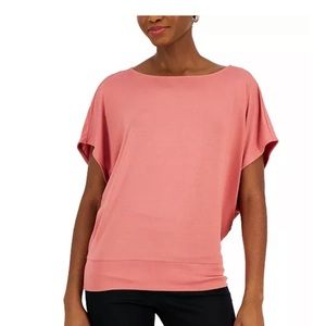Alfani banded-hem boat neck top
